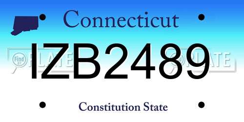 IZB2489 Connecticut License Plate