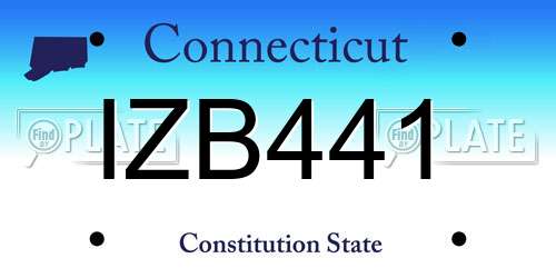 IZB441 Connecticut License Plate