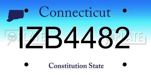 IZB4482 Connecticut License Plate