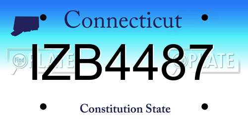 IZB4487 Connecticut License Plate