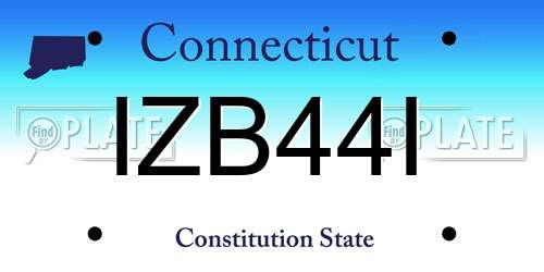 IZB44I Connecticut License Plate