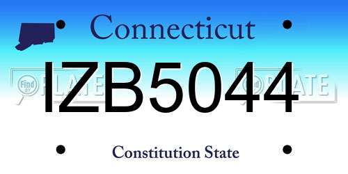 IZB5044 Connecticut License Plate