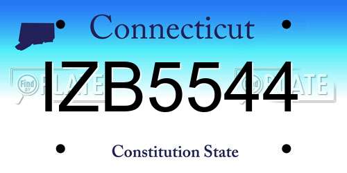 IZB5544 Connecticut License Plate