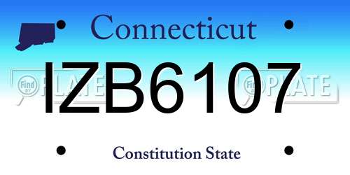 IZB6107 Connecticut License Plate