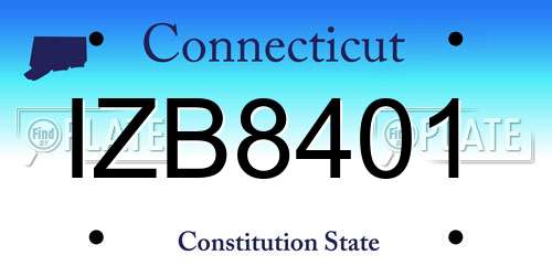 IZB8401 Connecticut License Plate