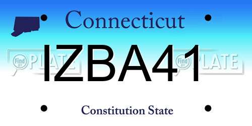 IZBA41 Connecticut License Plate