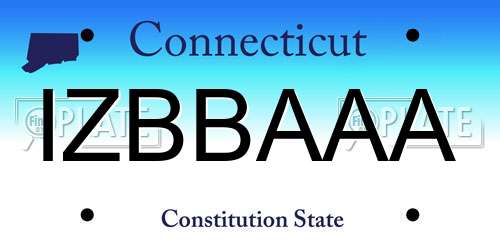 IZBBAAA Connecticut License Plate