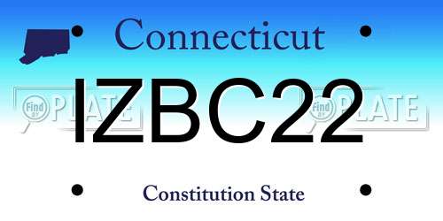 IZBC22 Connecticut License Plate