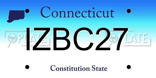 IZBC27 Connecticut License Plate