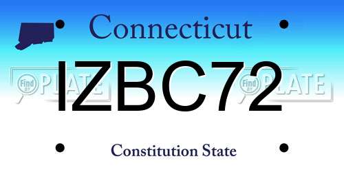 IZBC72 Connecticut License Plate