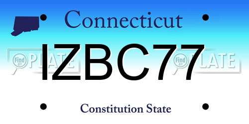 IZBC77 Connecticut License Plate