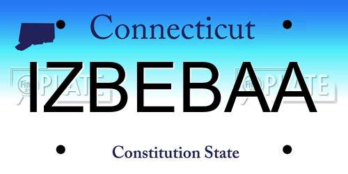 IZBEBAA Connecticut License Plate