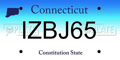 IZBJ65 Connecticut License Plate