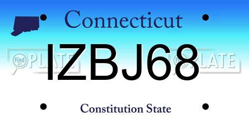 IZBJ68 Connecticut License Plate