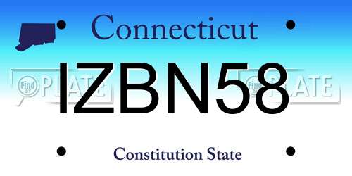 IZBN58 Connecticut License Plate