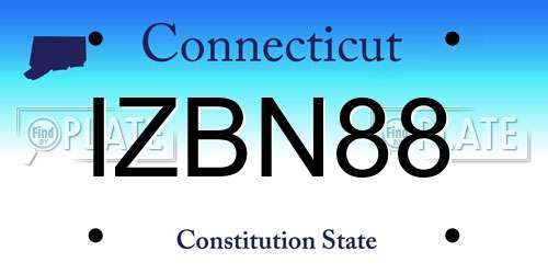 IZBN88 Connecticut License Plate