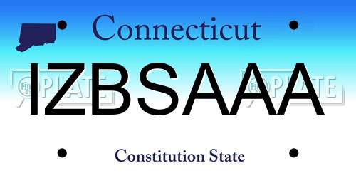 IZBSAAA Connecticut License Plate