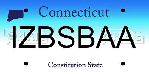 IZBSBAA Connecticut License Plate