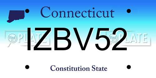 IZBV52 Connecticut License Plate