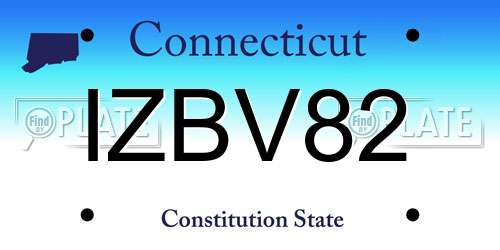 IZBV82 Connecticut License Plate