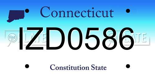 IZD0586 Connecticut License Plate