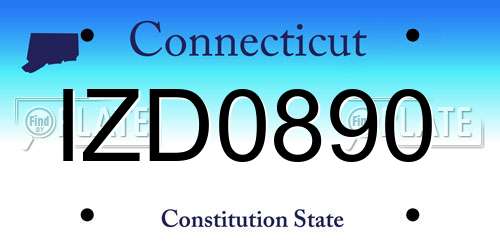 IZD0890 Connecticut License Plate