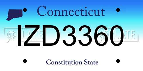 IZD3360 Connecticut License Plate