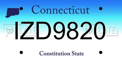 IZD9820 Connecticut License Plate