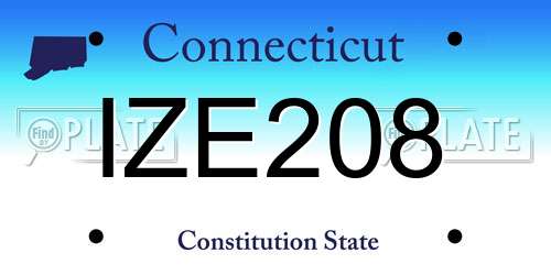IZE208 Connecticut License Plate