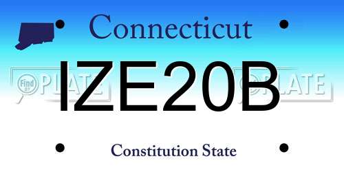 IZE20B Connecticut License Plate