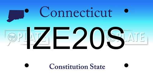 IZE20S Connecticut License Plate