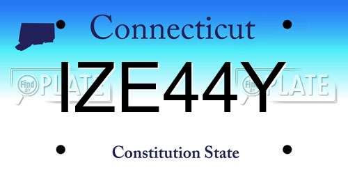 IZE44Y Connecticut License Plate