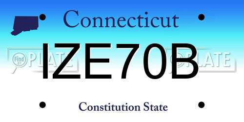 IZE70B Connecticut License Plate