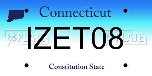 IZET08 Connecticut License Plate