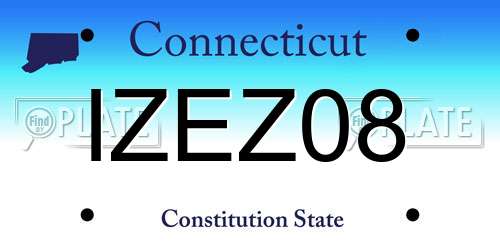 IZEZ08 Connecticut License Plate
