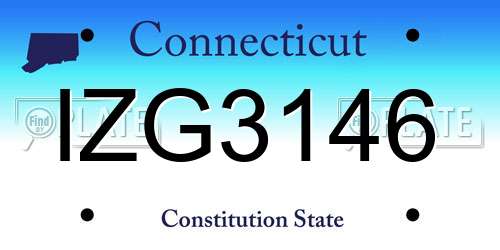 IZG3146 Connecticut License Plate