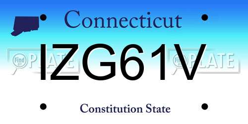 IZG61V Connecticut License Plate
