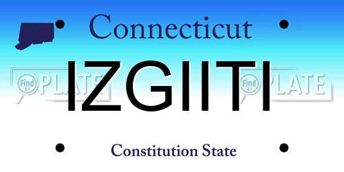 IZGIITI Connecticut License Plate