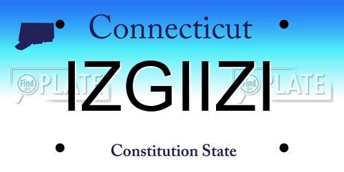 IZGIIZI Connecticut License Plate