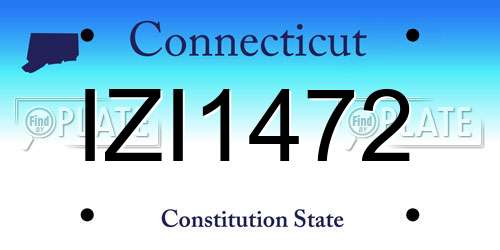 IZI1472 Connecticut License Plate