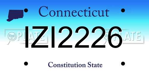 IZI2226 Connecticut License Plate