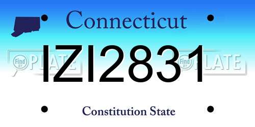 IZI2831 Connecticut License Plate