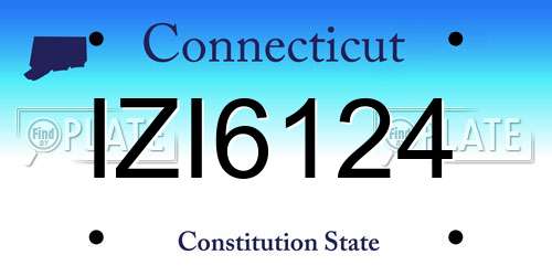 IZI6124 Connecticut License Plate