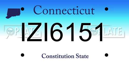 IZI6151 Connecticut License Plate