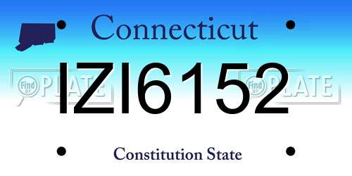 IZI6152 Connecticut License Plate