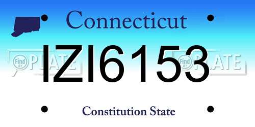 IZI6153 Connecticut License Plate