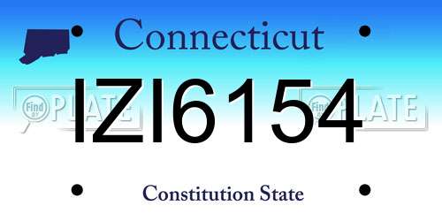 IZI6154 Connecticut License Plate