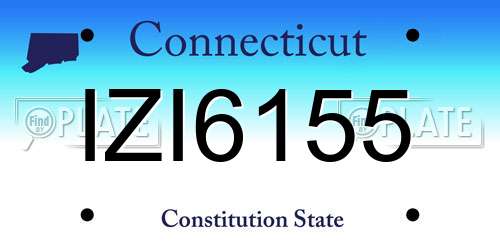 IZI6155 Connecticut License Plate