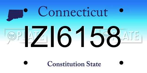 IZI6158 Connecticut License Plate