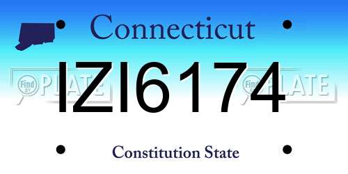 IZI6174 Connecticut License Plate